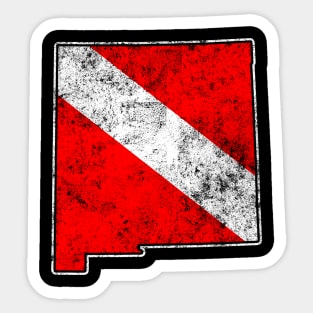 New Mexico Dive Flag Scuba Diving State Map Dive Flag Distressed Sticker